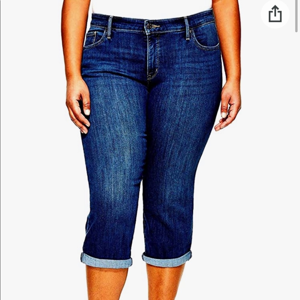 PS Stretch MID Rise Denim Jeans Capri Pc-7722